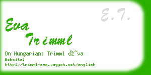 eva trimml business card